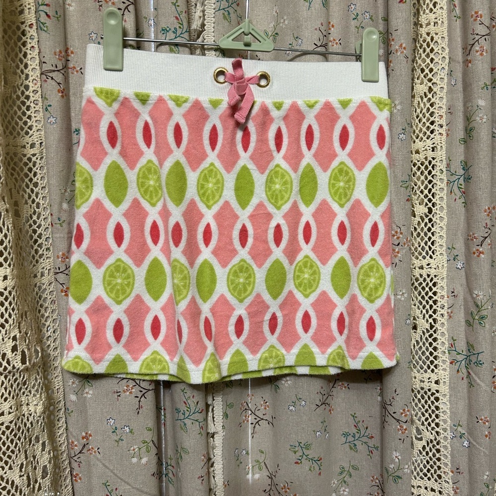 Vineyard Vines Girls‎ Terry Cloth Skirt Pink & Green Size Small (7/8)
